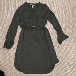 H&M Dark Green Long Sleeve Dress